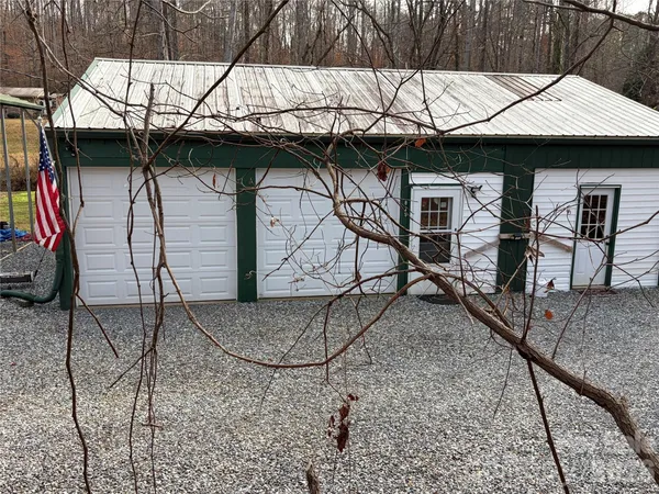 a view of a house with a bed