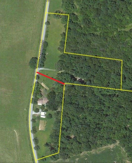 38 Genson Road Lawrenceburg, TN 38464 - Photo 2 of 24 idea of how the property will be resurveyed and divided. should work out to be around 2.5 acres with house and 2.5 acres with cabin. Also show's all the road frontage. for both properties.