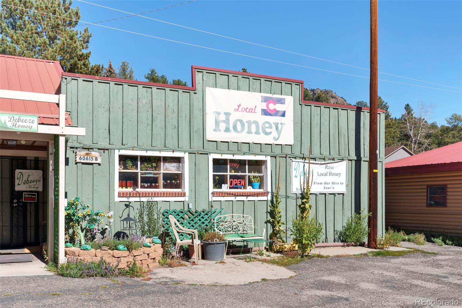5720 County Road 64, Unit 101A Bailey, CO 80421 - Photo 37 of 46 a front view of a building with potted plants