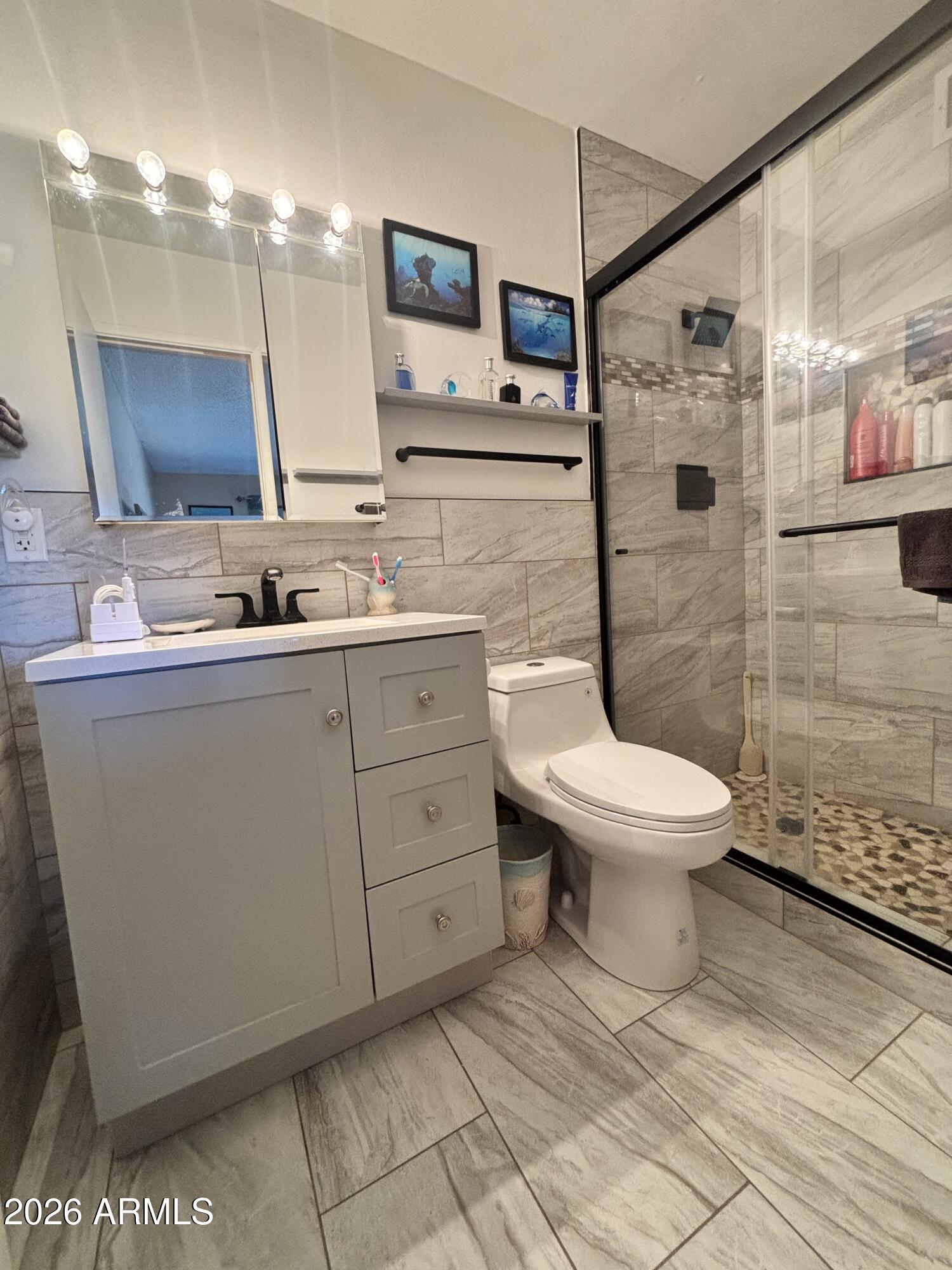 7745 East Mangun Road Mesa, AZ 85207 - Photo 31 of 35 a bathroom with a toilet sink and a shower