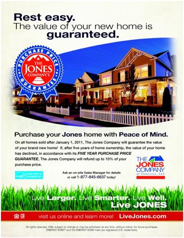 4664 Hessey Road Mount Juliet, TN 37122 - Photo 2 of 7 THE NUMBER ONE REASON TO BUILD WITH THE JONES COMPANY ~ Purchase Price Guarantee