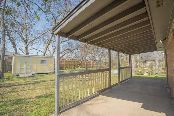 a view of a porch