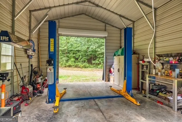 a view of a backyard with a trees