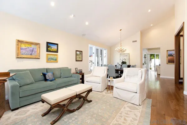 a living room with furniture and a couch