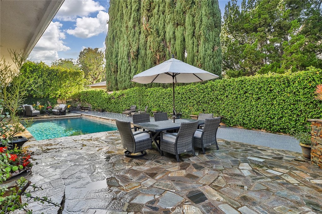 4575 De Celis Place Encino, CA 91436 - Photo 54 of 63 a view of backyard with outdoor seating and green space