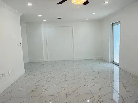 an empty room with closet