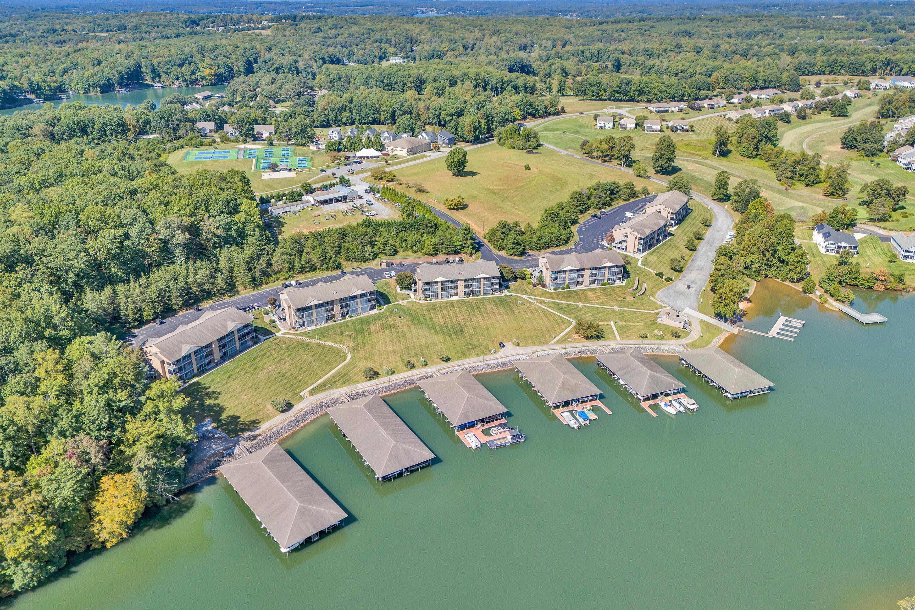 1175 Mariners Way, Unit 54 Huddleston, VA 24104 - Photo 30 of 37 an aerial view of a house with a swimming pool