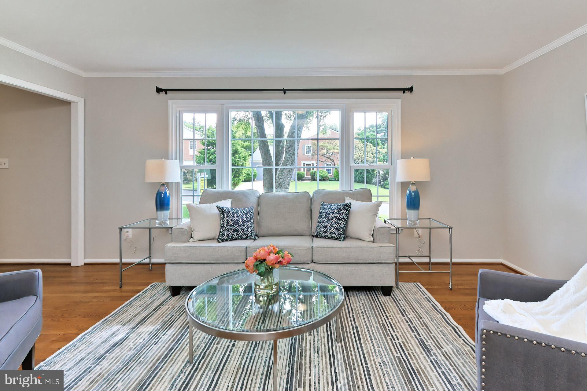 7004 Maple Tree Lane Springfield, VA 22152 - Photo 13 of 58 Living room with triple windows