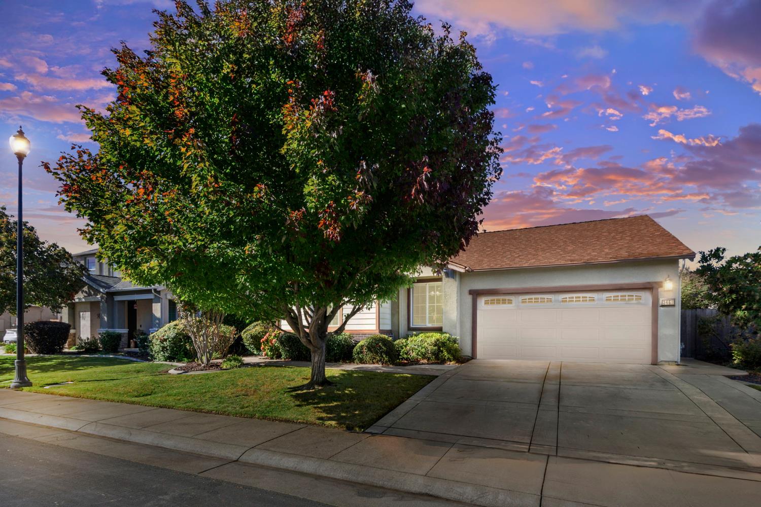 3451 Rainhill Loop Roseville, CA 95747 - Photo 40 of 40 a front view of a house with a garden and trees
