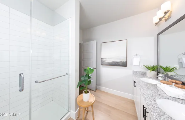 a living room with furniture