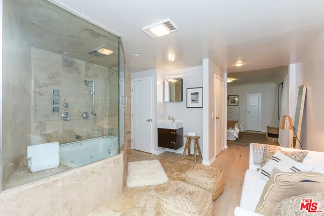 a living room with furniture