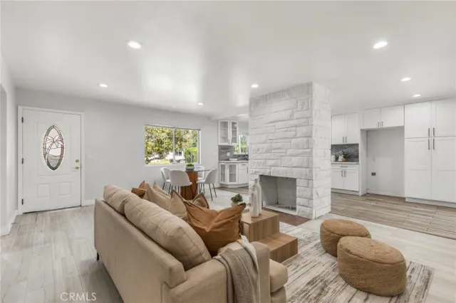 a living room with furniture