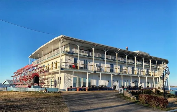 a front view of a building