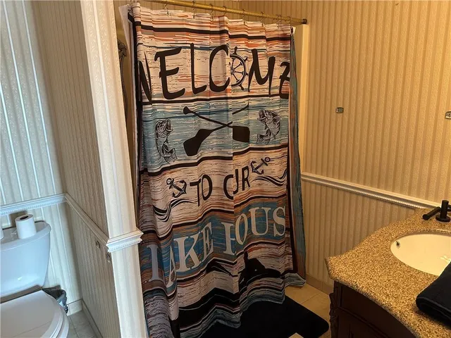 a view of a door with a street sign