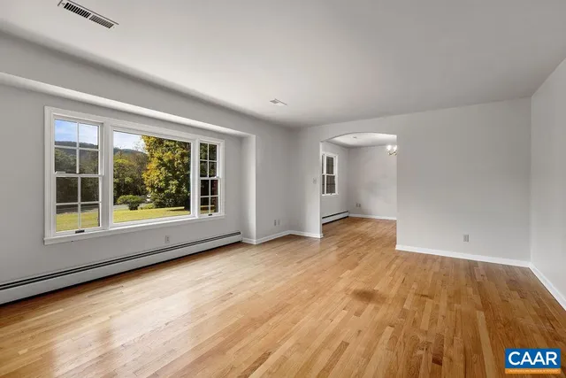 a view of a room with natural light