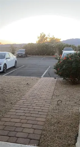 a view of a house with a yard patio and a tree