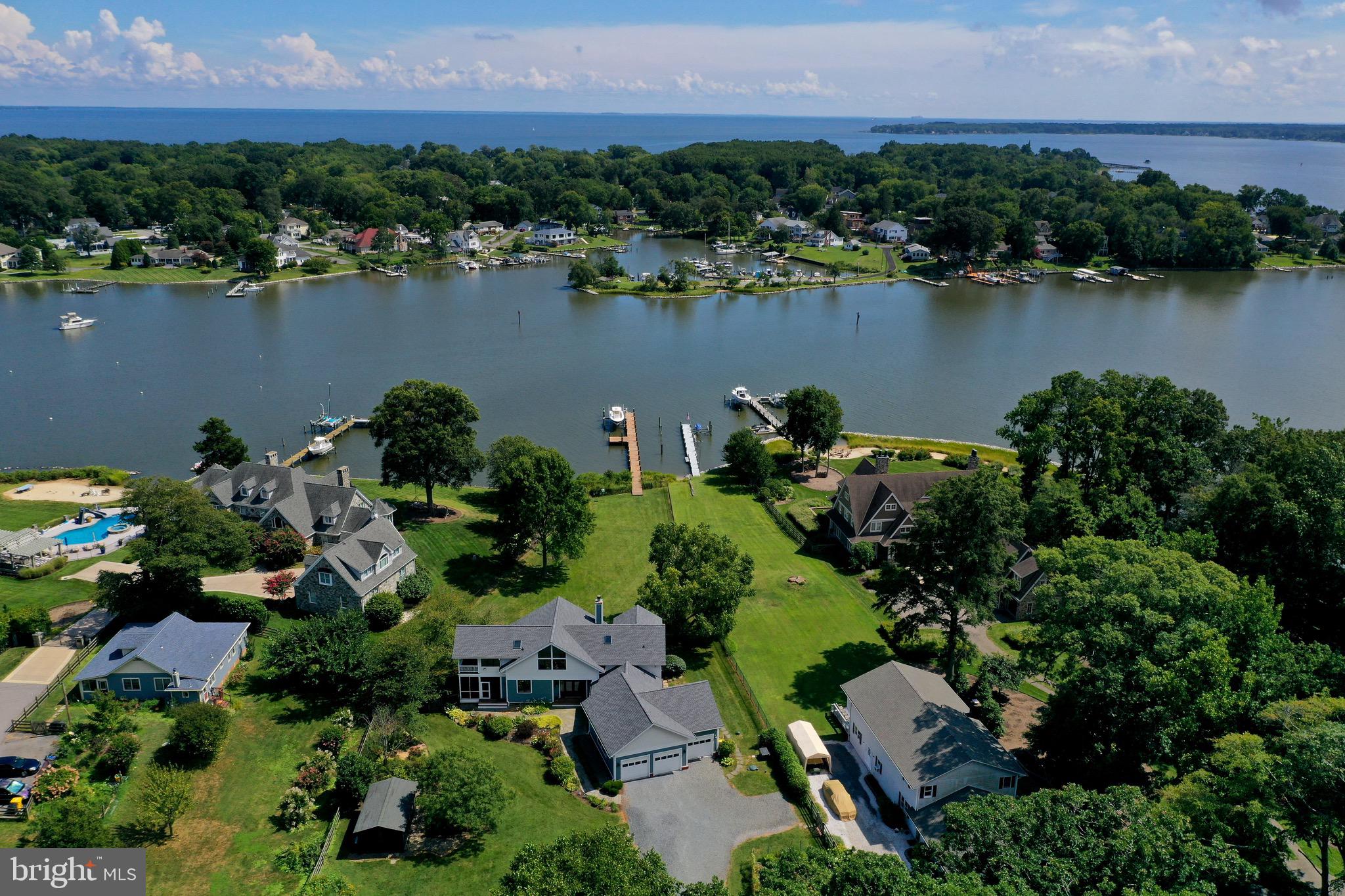 4168 Cadle Creek Road Edgewater, MD 21037 - Photo 78 of 80 Aerial view from front and Cadle Creek and Bay.