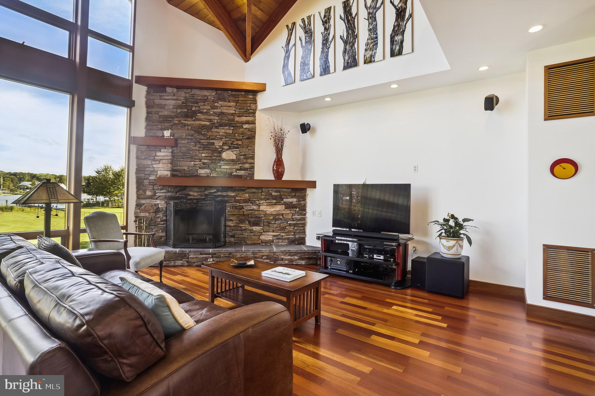 4168 Cadle Creek Road Edgewater, MD 21037 - Photo 10 of 80 Stacked stone wood burning fireplace and 3 mantels