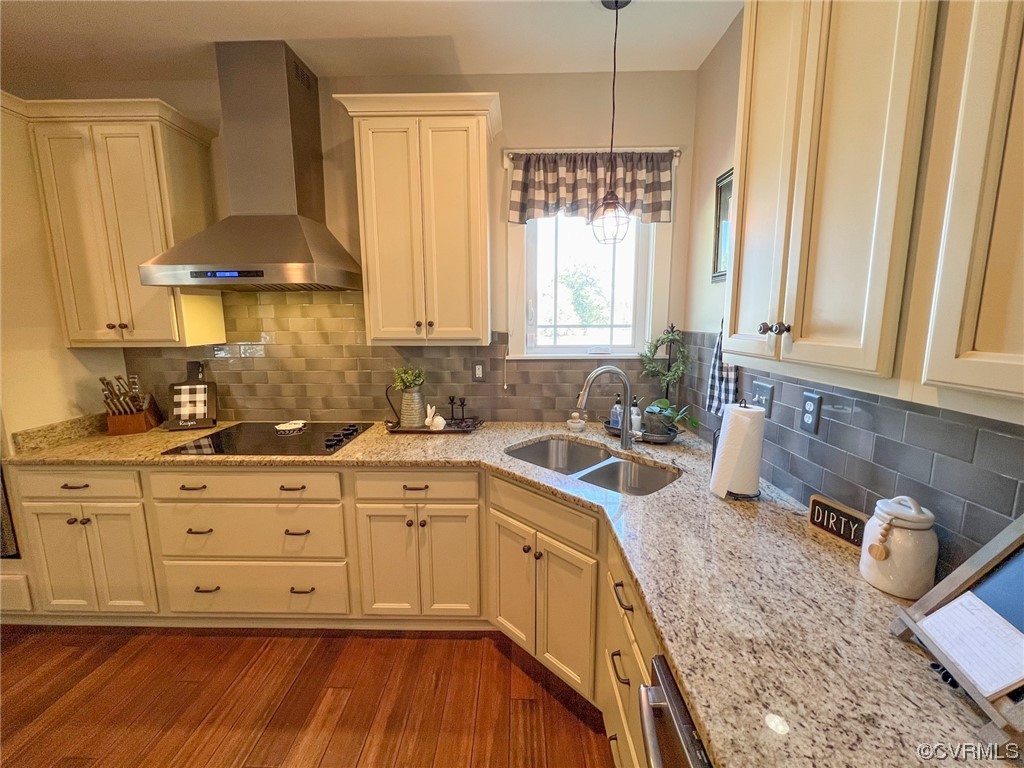 307 Country Club Road Crewe, VA 23930 - Photo 8 of 50 a kitchen with stainless steel appliances granite countertop a sink dishwasher stove and cabinets with wooden floor