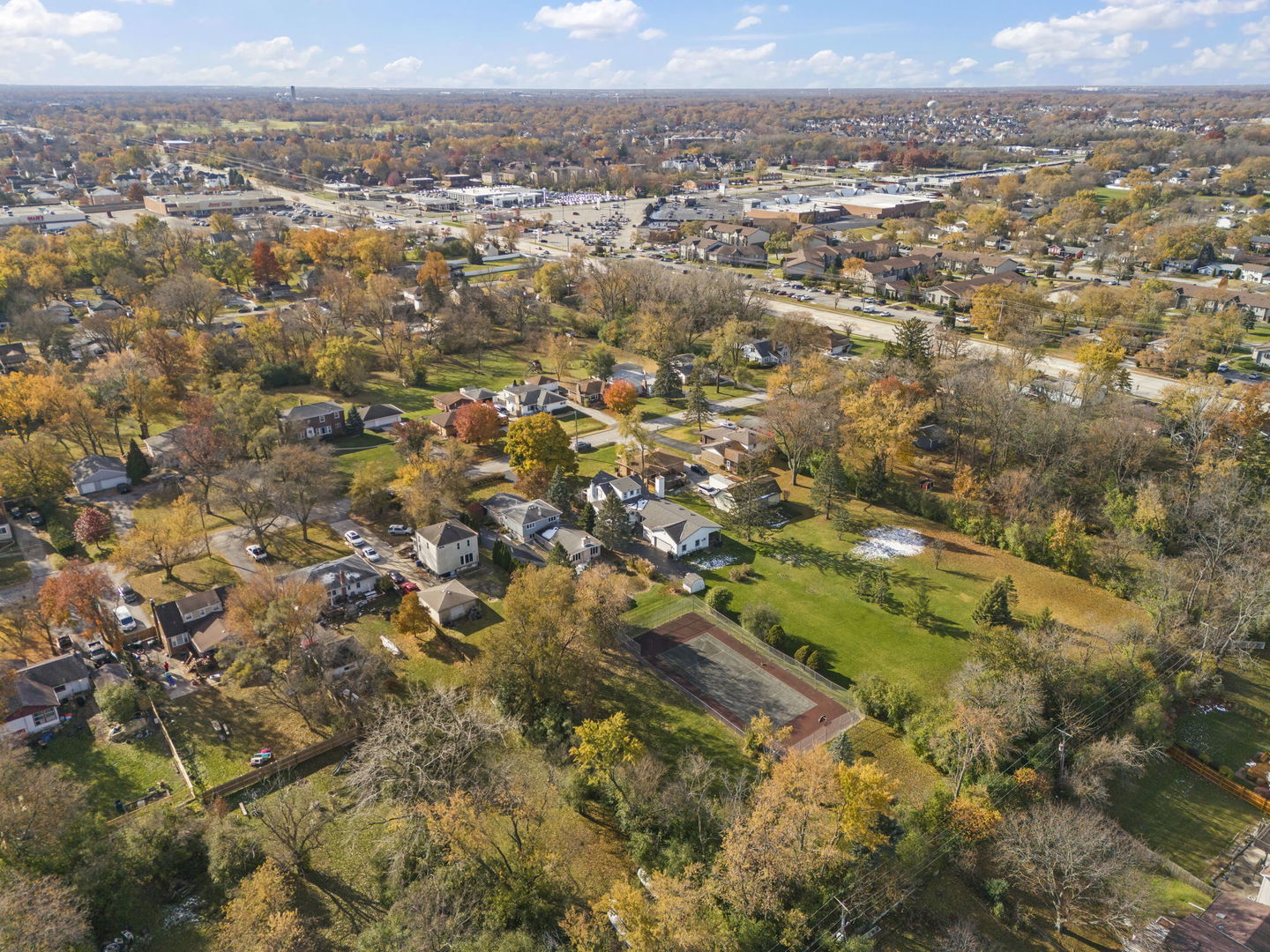 3068 Hickory Road Homewood, IL 60430 - Photo 34 of 44 an aerial view of residential houses with city and green space