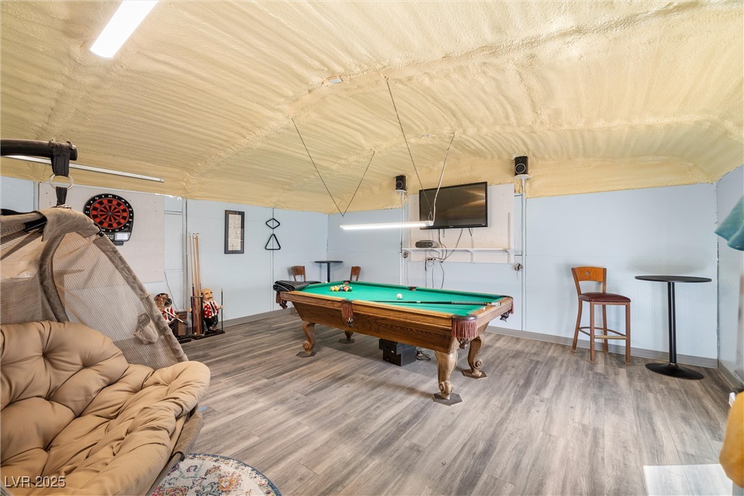 81 Diamond Bar Road Pahrump, NV 89048 - Photo 36 of 38 Playroom with pool table and wood finished floors