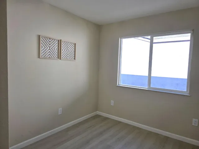 an empty room with a window