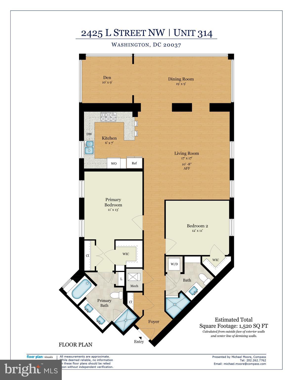 2425 L Street Northwest, Unit 314 Washington, DC 20037 - Photo 35 of 35 Floor plan