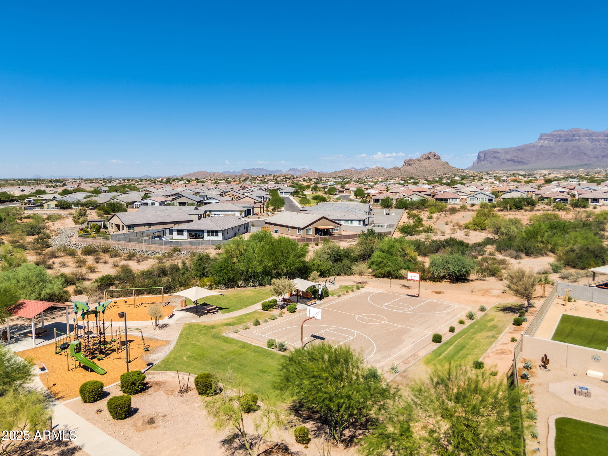 12404 East Soloman Road Gold Canyon, AZ 85118 - Photo 44 of 47 an aerial view of residential houses with outdoor space