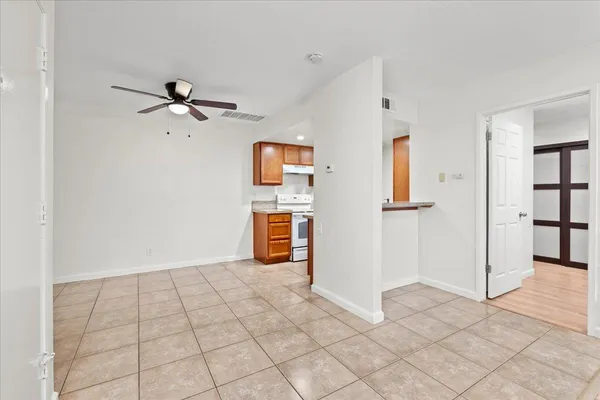 a view of a livingroom with a staircase