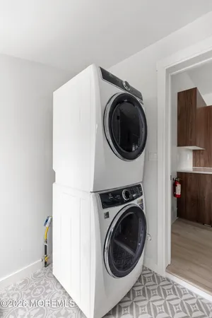 a view of a room with racks