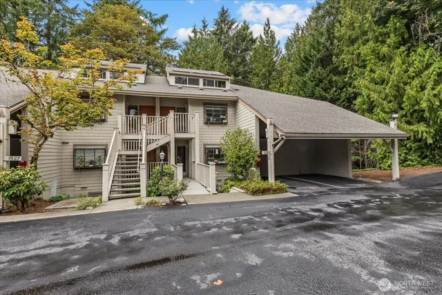 front view of a house with a street