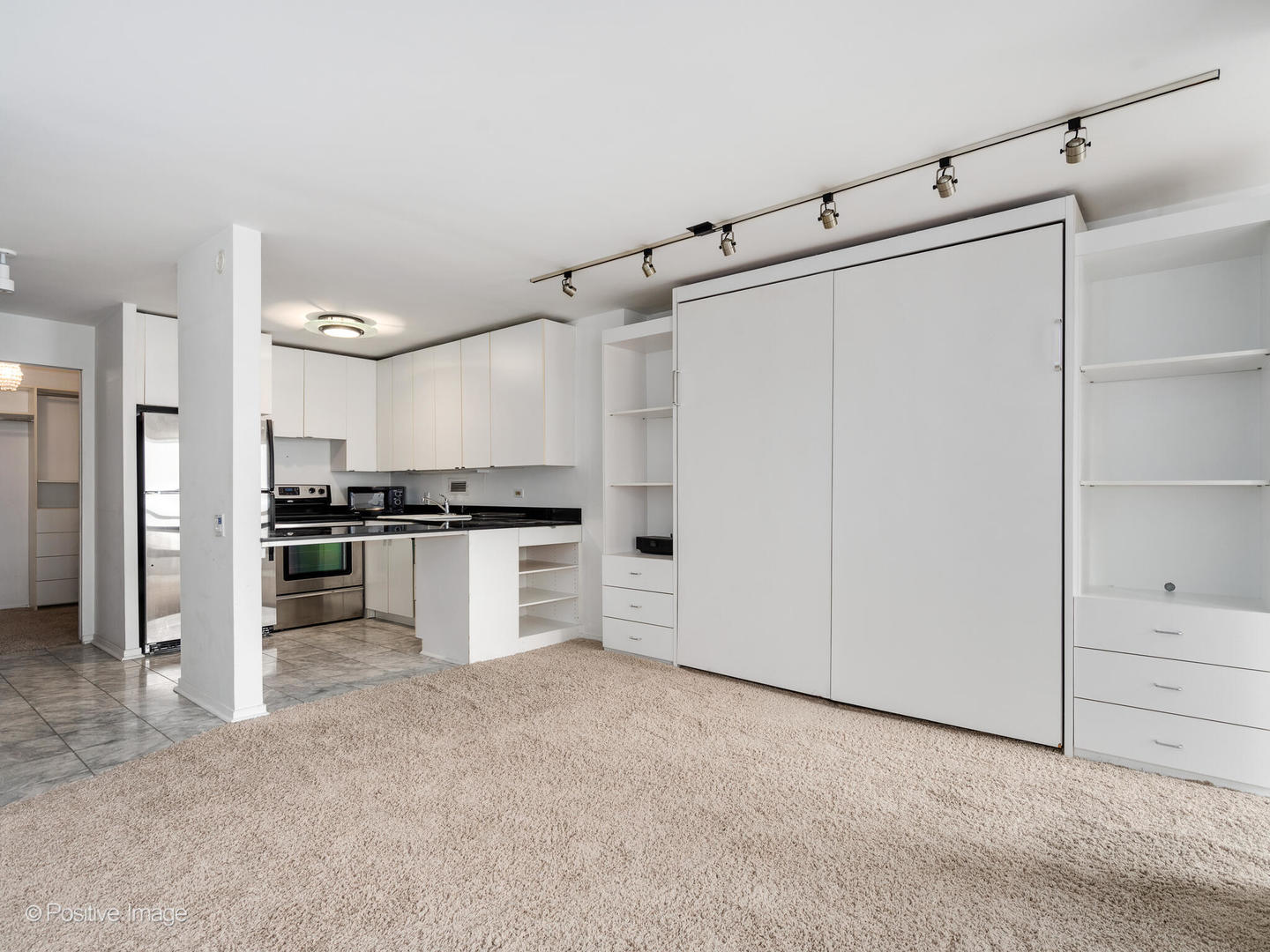 1030 North State Street, Unit 13A Chicago, IL 60610 - Photo 8 of 17 a kitchen with refrigerator and cabinets