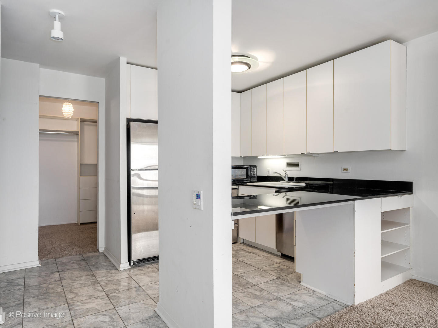 1030 North State Street, Unit 13A Chicago, IL 60610 - Photo 9 of 17 a kitchen with stainless steel appliances granite countertop a refrigerator and a sink