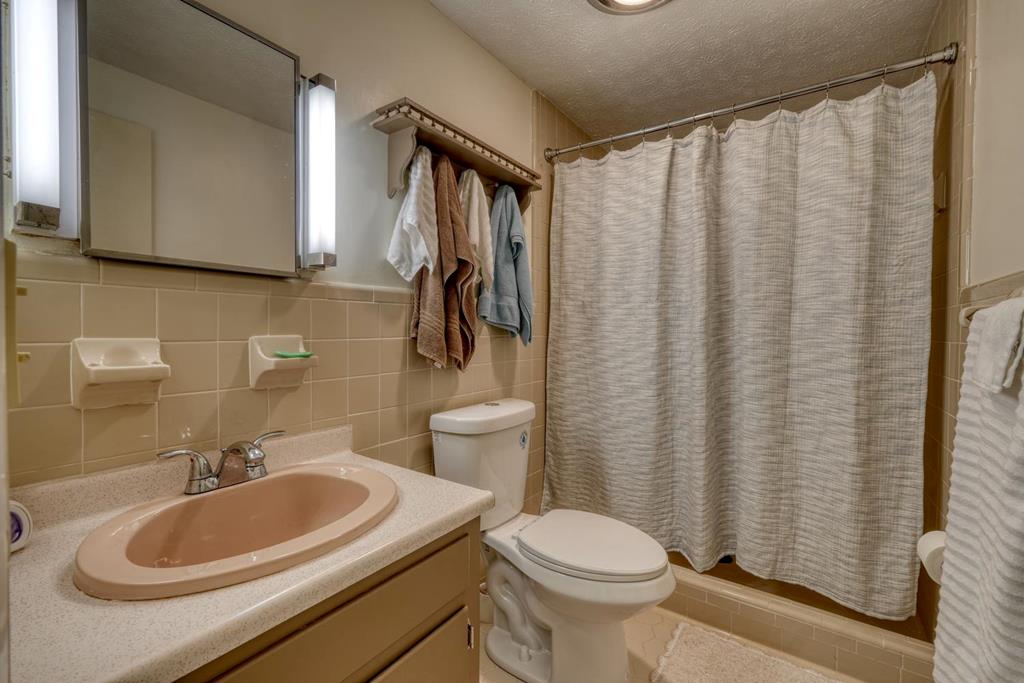 980 Mining Gap Road Young Harris, GA 30582 - Photo 41 of 70 a bathroom with a sink a toilet and shower curtain