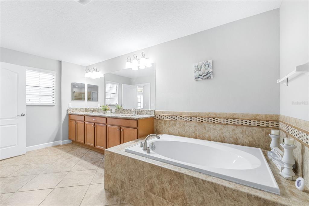 1762 Hadden Hall Place Trinity, FL 34655 - Photo 25 of 49 a bathroom with a tub a sink and a large mirror