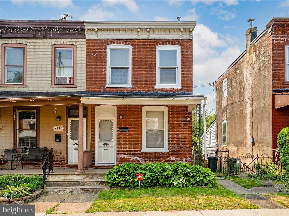 a front view of a building