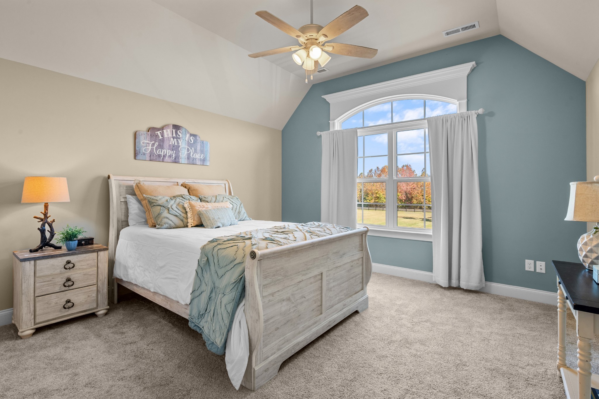 1591 North Lovvorn Road Christiana, TN 37037 - Photo 42 of 62 a spacious bedroom with a large bed and a chandelier