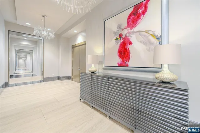 a view of a room with wooden walls