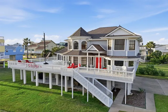 an aerial view of multiple house
