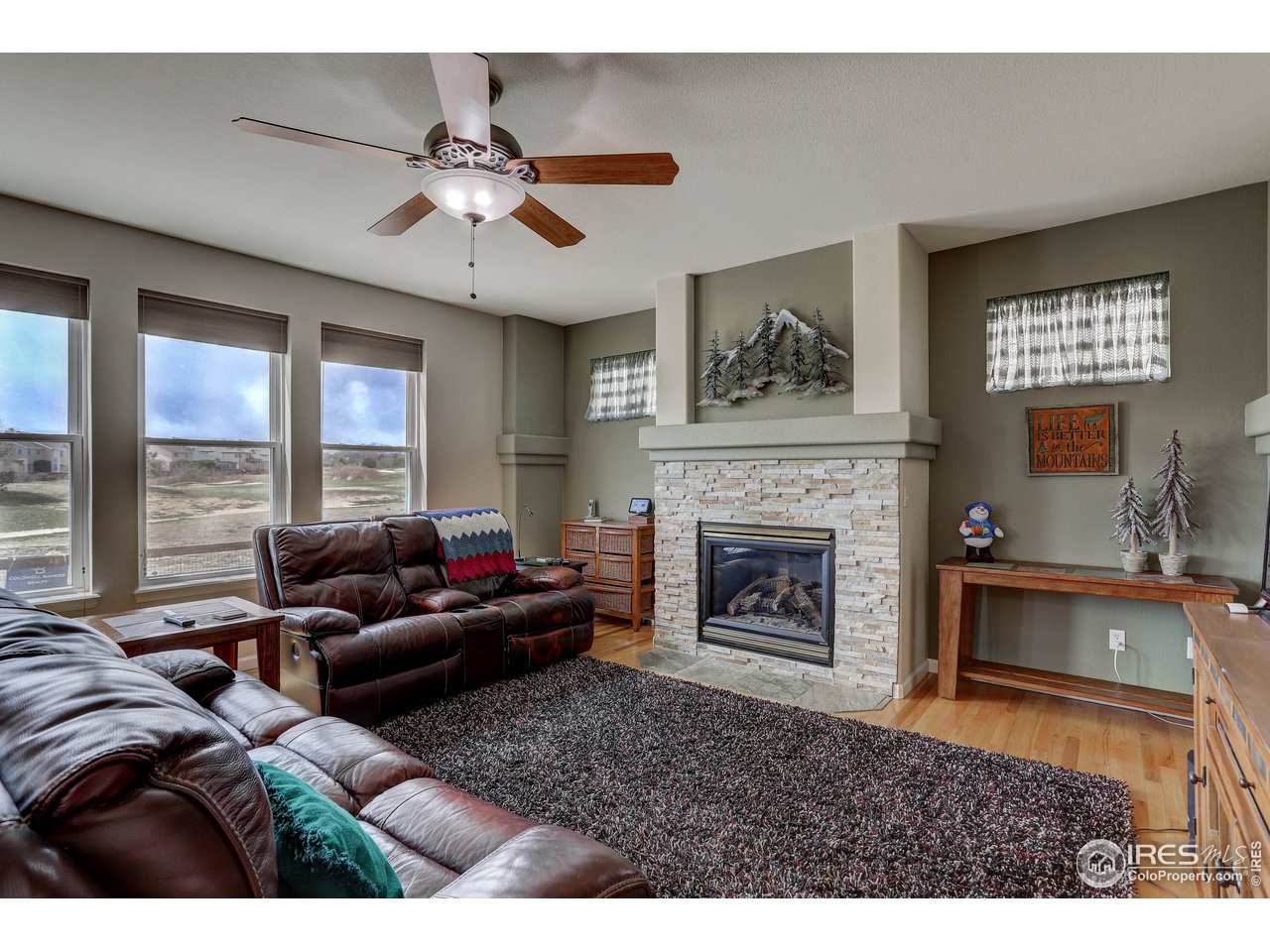 709 Glenarbor Circle Longmont, CO 80504 - Photo 14 of 40 a living room with furniture and a fireplace
