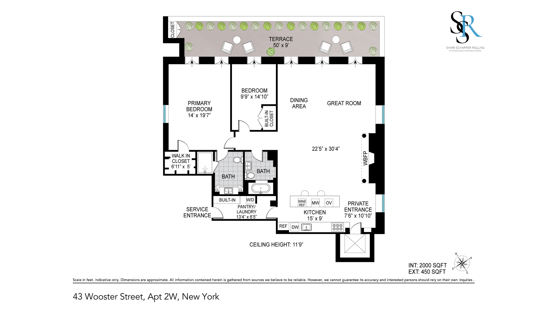 43 Wooster Street, Unit 2W Manhattan, NY 10013 - Photo 9 of 9 a picture of a room with a white wall and window