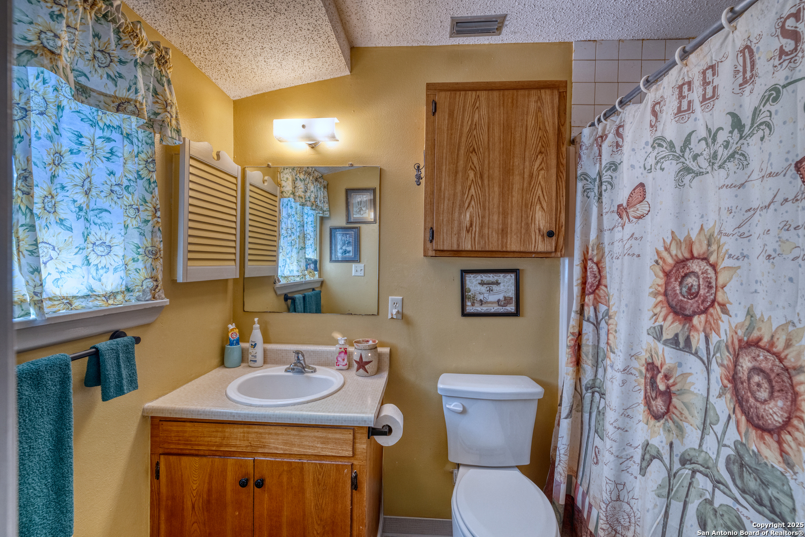 121 Rio Grande Street Uvalde, TX 78801 - Photo 12 of 29 a bathroom with a sink and mirror with toilet