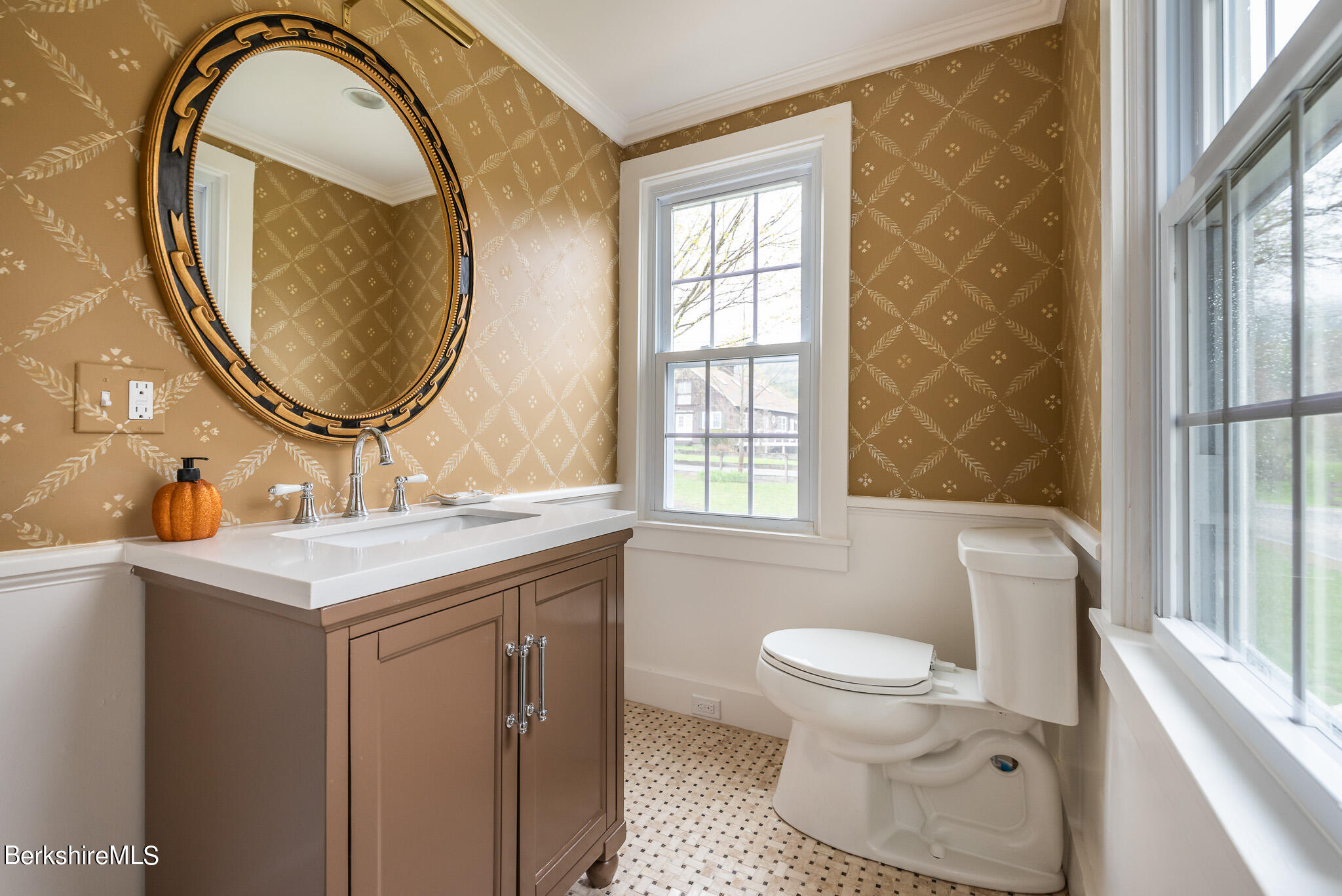 206 Blue Hill Road Great Barrington, MA 01230 - Photo 13 of 27 a bathroom with a toilet a sink and a mirror