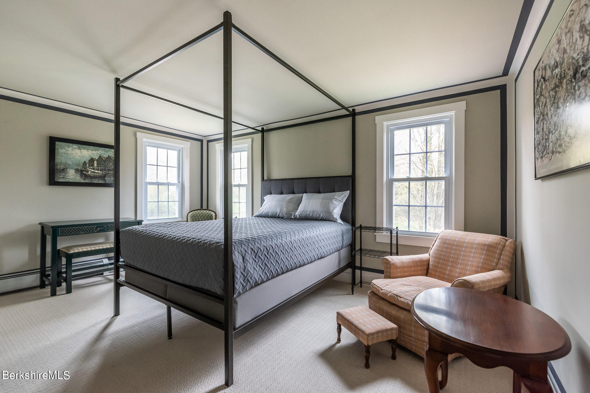 206 Blue Hill Road Great Barrington, MA 01230 - Photo 18 of 27 a bedroom with a bed window and a couch