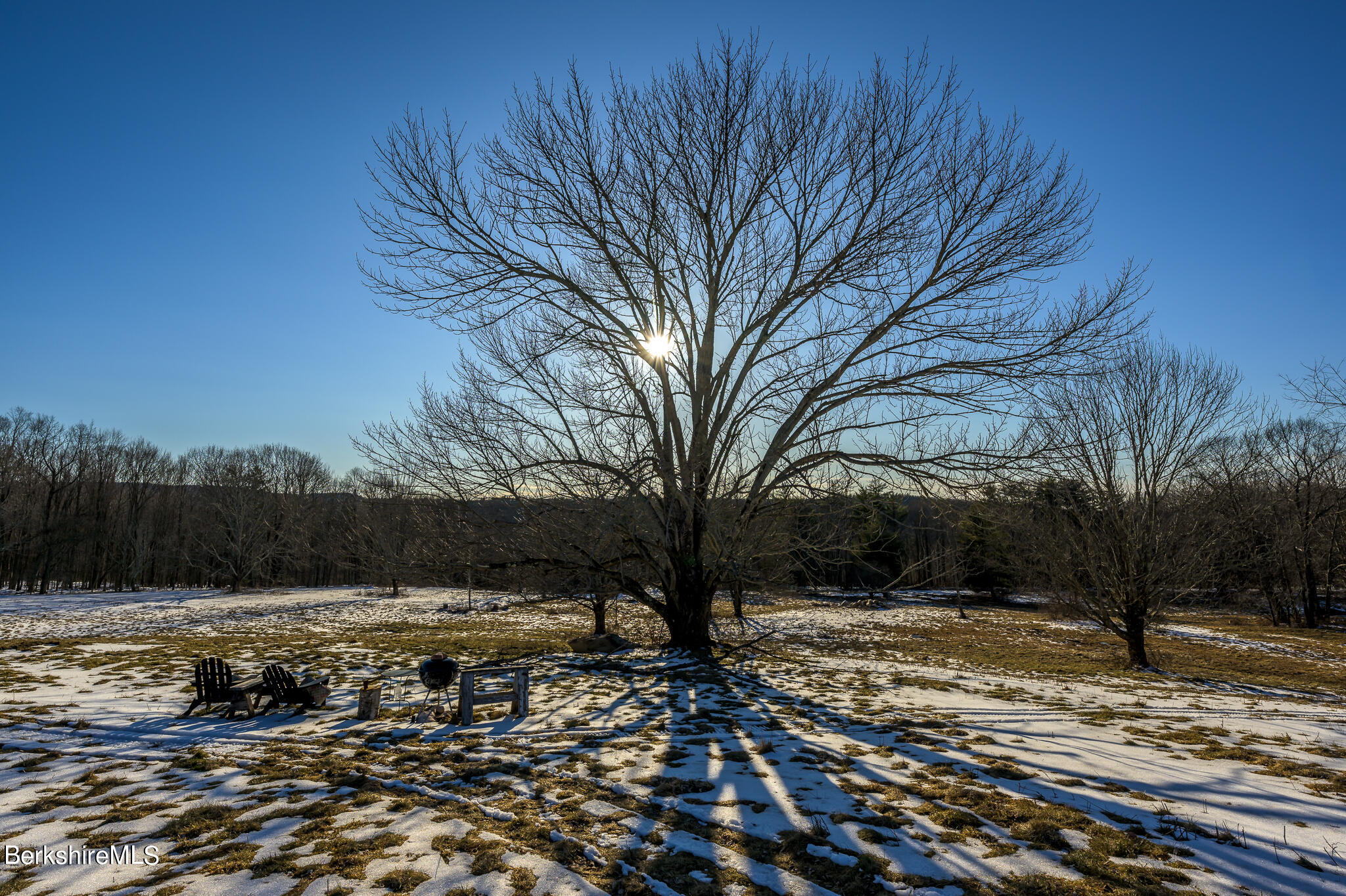 206 Blue Hill Road Great Barrington, MA 01230 - Photo 23 of 27 a view of backyard with wooden fence