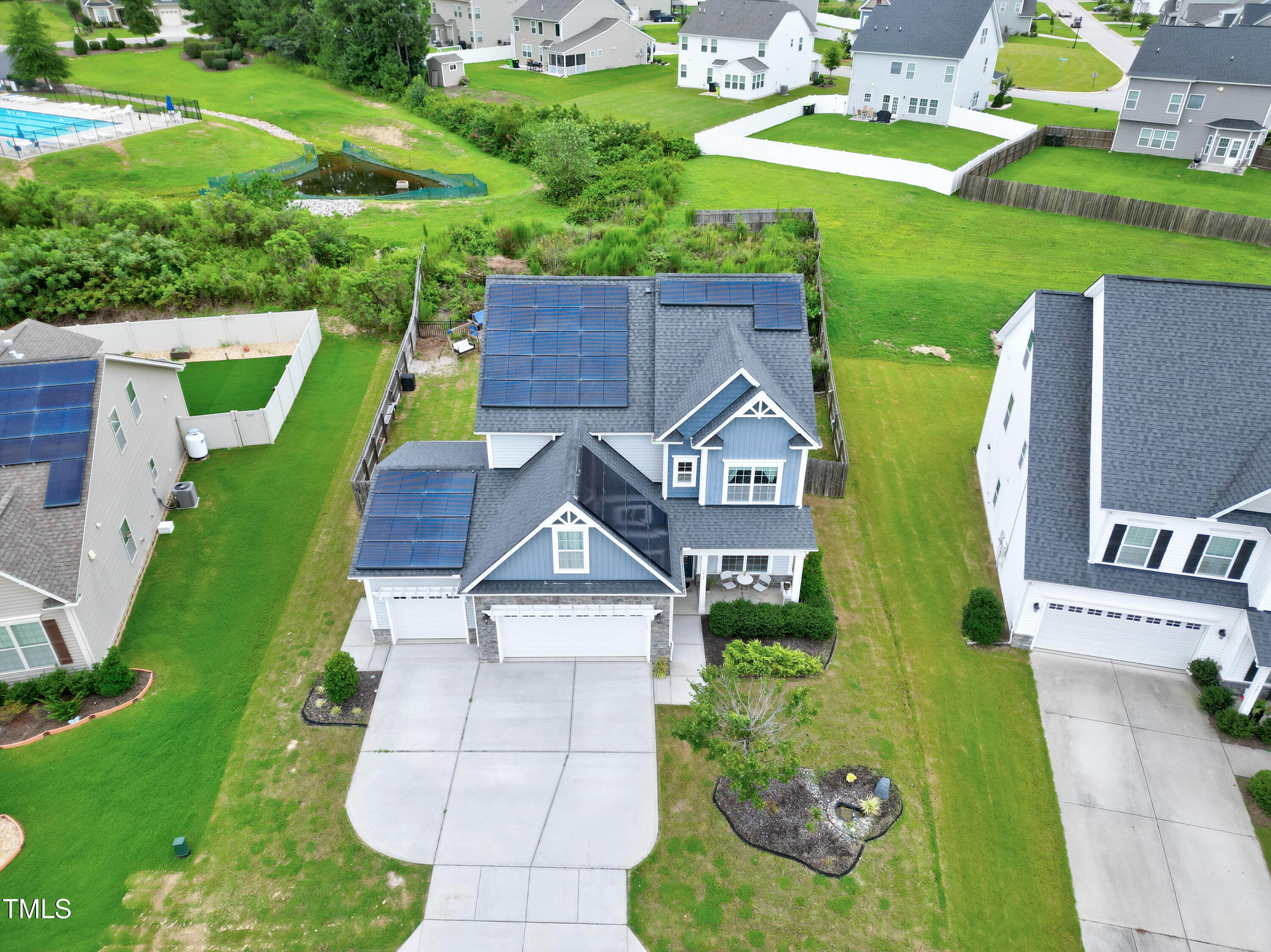 1417 Slate Ridge Road Knightdale, NC 27545 - Photo 54 of 66 an aerial view of a house with a garden