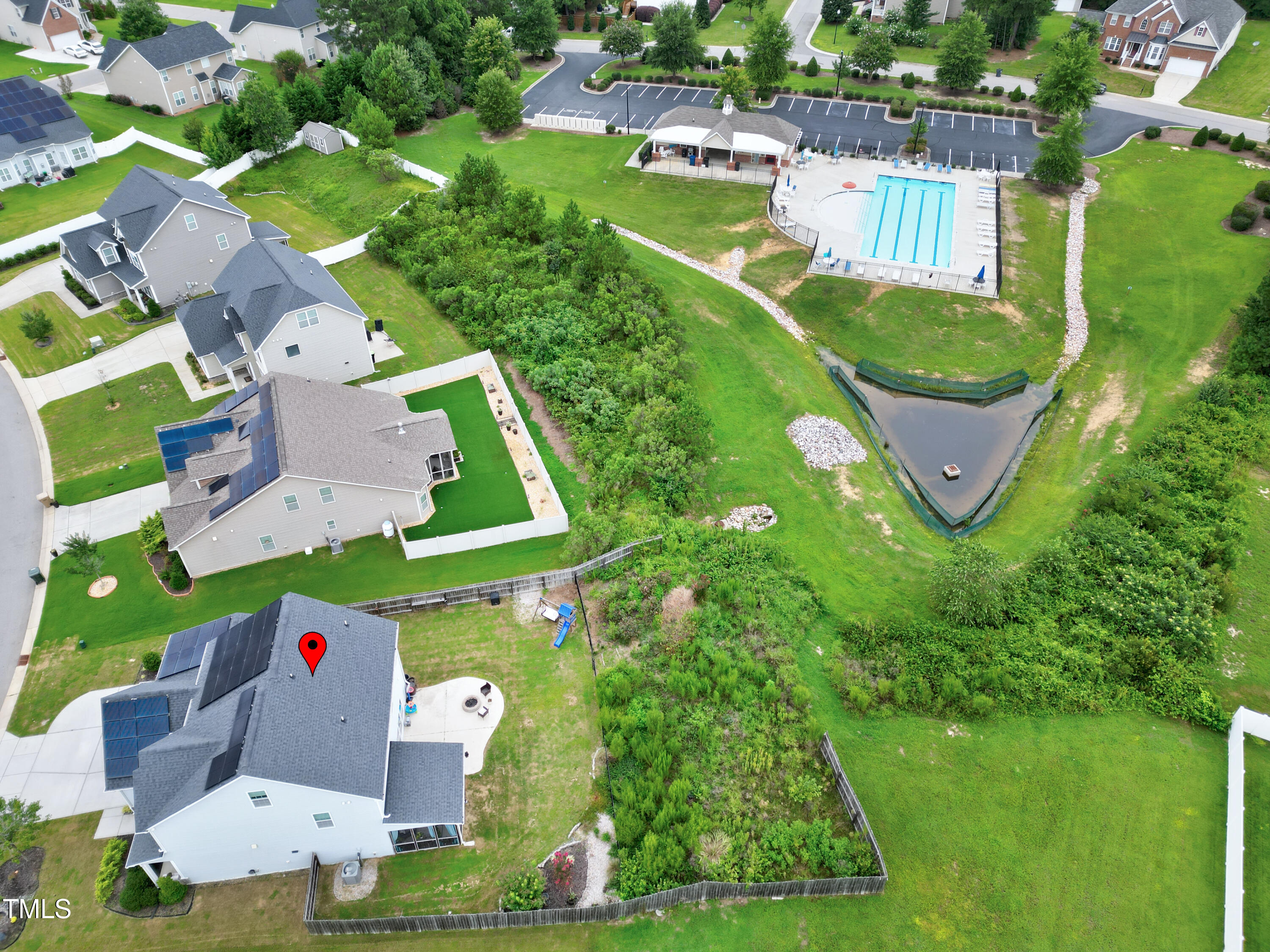1417 Slate Ridge Road Knightdale, NC 27545 - Photo 61 of 66 an aerial view of residential houses with outdoor space and street view