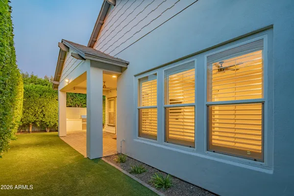 a backyard of a house with lots of green space