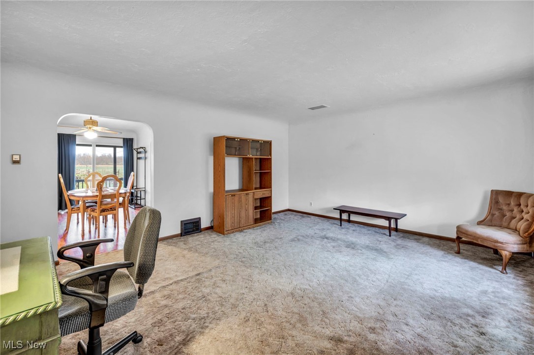 9982 Crow Road Litchfield, OH 44253 - Photo 10 of 41 Office featuring ceiling fan and carpet