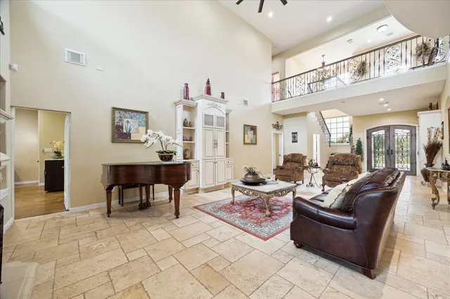 a living room with furniture